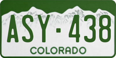 CO license plate ASY438