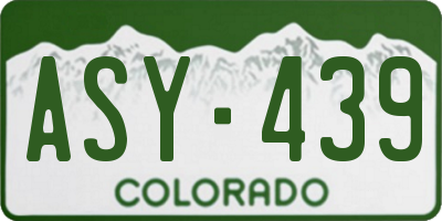 CO license plate ASY439