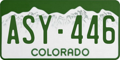 CO license plate ASY446