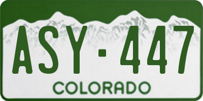 CO license plate ASY447