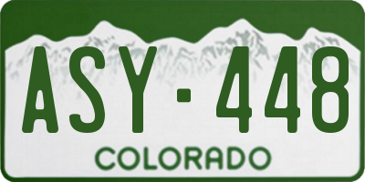 CO license plate ASY448