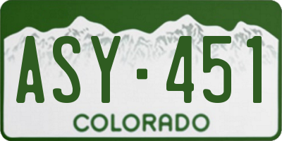 CO license plate ASY451