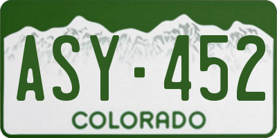 CO license plate ASY452