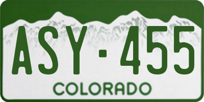 CO license plate ASY455
