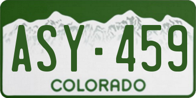 CO license plate ASY459