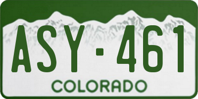CO license plate ASY461