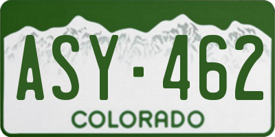 CO license plate ASY462