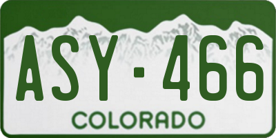 CO license plate ASY466