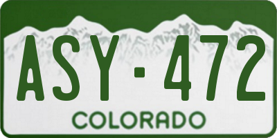 CO license plate ASY472