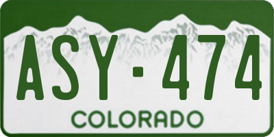 CO license plate ASY474