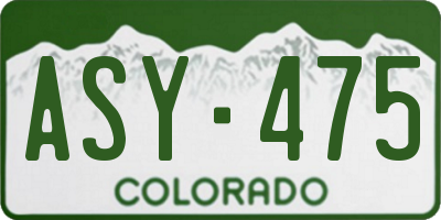 CO license plate ASY475