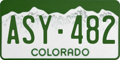 CO license plate ASY482