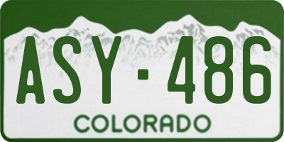 CO license plate ASY486