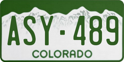 CO license plate ASY489
