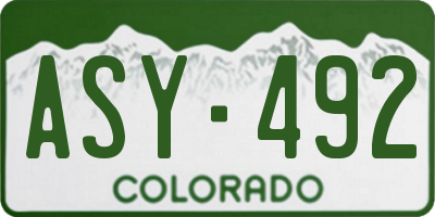 CO license plate ASY492