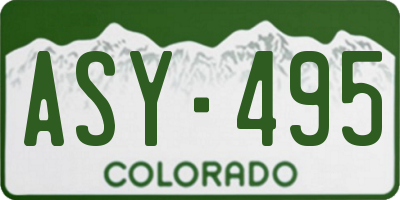 CO license plate ASY495