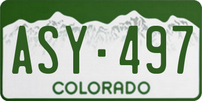 CO license plate ASY497