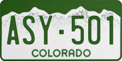 CO license plate ASY501