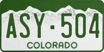 CO license plate ASY504