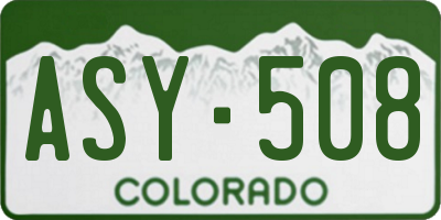 CO license plate ASY508