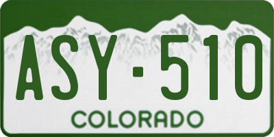 CO license plate ASY510