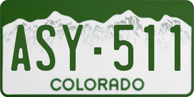 CO license plate ASY511