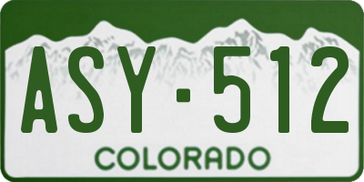 CO license plate ASY512