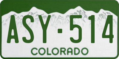 CO license plate ASY514