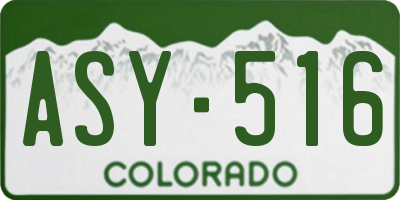 CO license plate ASY516