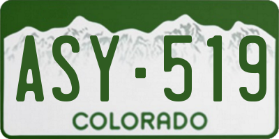 CO license plate ASY519
