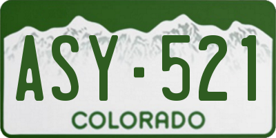 CO license plate ASY521