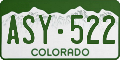 CO license plate ASY522