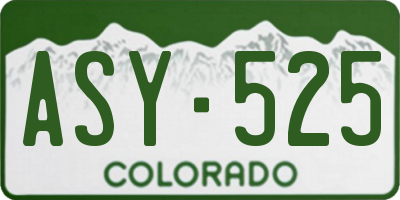 CO license plate ASY525