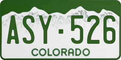 CO license plate ASY526