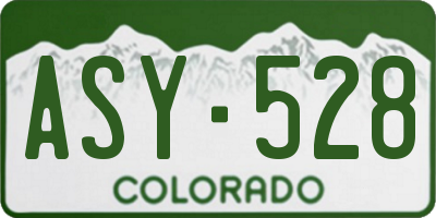 CO license plate ASY528