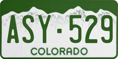 CO license plate ASY529