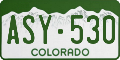 CO license plate ASY530