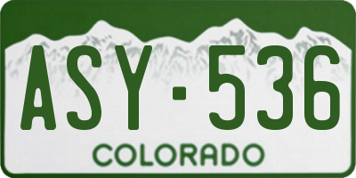 CO license plate ASY536