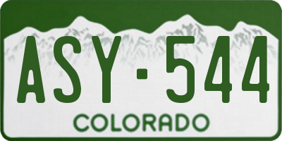 CO license plate ASY544