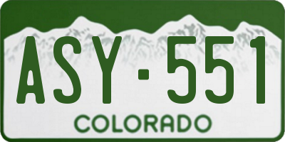 CO license plate ASY551