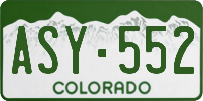 CO license plate ASY552