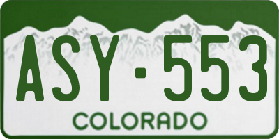 CO license plate ASY553