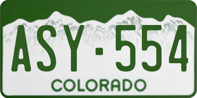 CO license plate ASY554