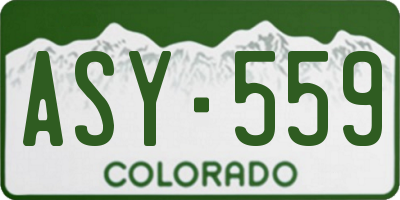 CO license plate ASY559