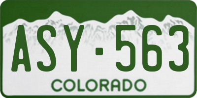CO license plate ASY563