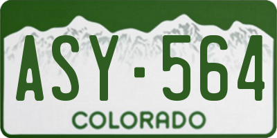 CO license plate ASY564