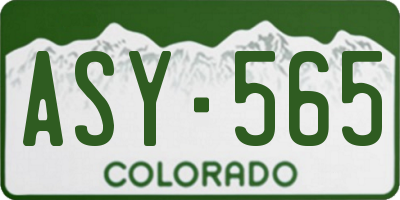 CO license plate ASY565