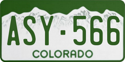 CO license plate ASY566