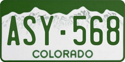 CO license plate ASY568