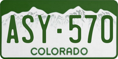 CO license plate ASY570